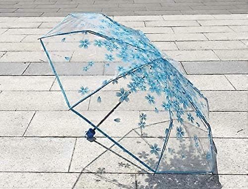 Transparent Hopfällbart Paraply Körsbärsblommor Klart Paraply Se Genom Regn Hopfällbart Paraply