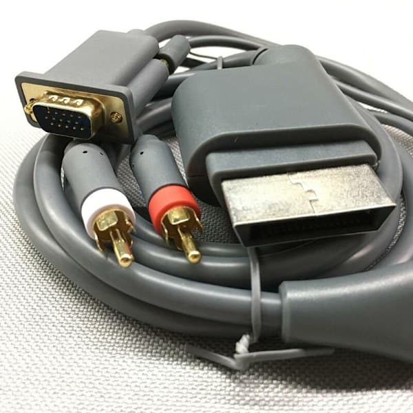 Kabel til XBOX360 til VGA BOX, Projektor TV, Lyd- og Videokabel, VGA + 2 RCA Slim Lyd- og Videokabel