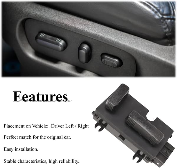 Compatible 6-Way Power Seat Adjuster Switch Passenger Seat Control Switch for 2002-2006 Chevy Silverado Avalanche Suburban Tahoe GMC