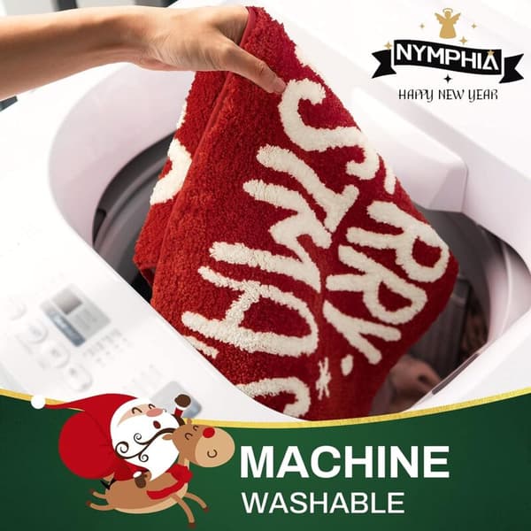 Soft Red Bathroom Mat, Non-Slip Microfiber, Machine Washable, 20\"