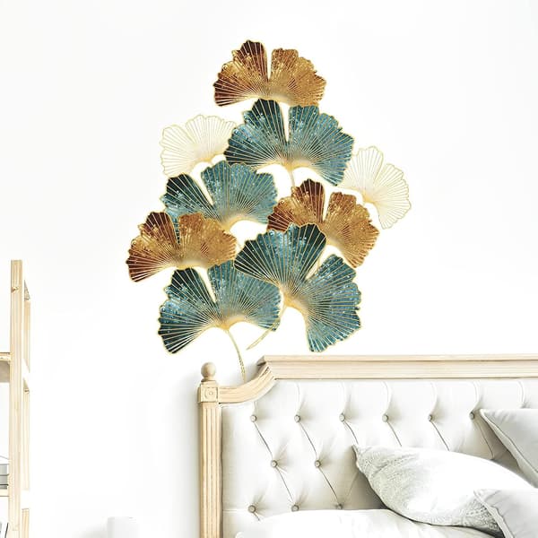 XL-seinätarrat GINKGO LEAVES Kulta (76x87 cm) | itseliimautuva