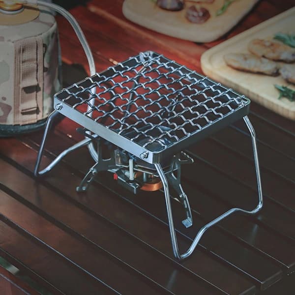 Bærbart sammenleggbart grillstativ i rustfritt stål for camping, grilling og utendørs matlaging 24 x 17 x 13 cm 1 stk 1pc