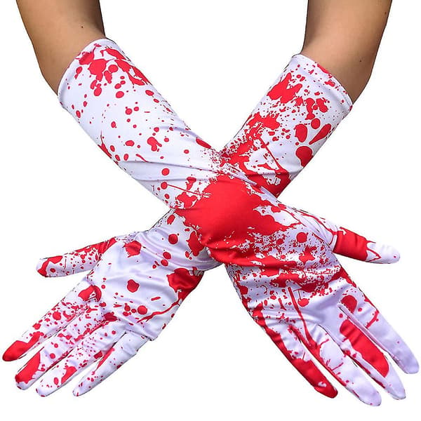 Rædsel Y Handsker Sprøjtet Halloween Kostume Tilbehør-1
