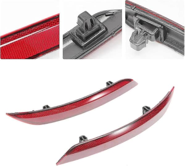 Left and Right Red Taillight Reflector for Polo 6R 6C from 2014 Taillight Cover Bumper Replacement 6C0945105B