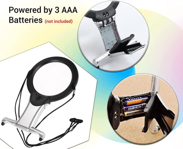 Suurennuslasi valolla 2 in 1 Handsfree-lukulasit