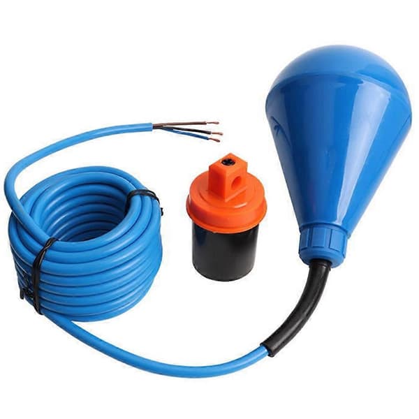 Heavy Duty Float Switch for Sewage, Suspended Solids, and Viscous Liquids (Cable Length 10 Meters) Blue Blå