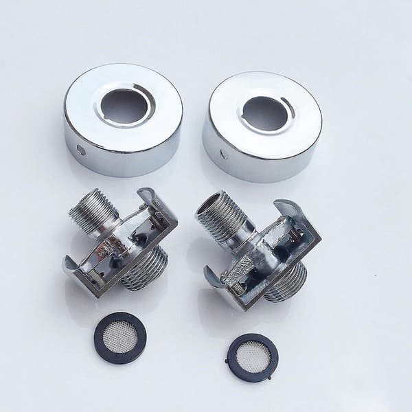 2x Adjustable Angle Inlet Pipe Copper Shower Head Angled Bent Foot Eccentric Screw Corner