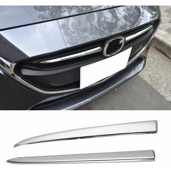 Frontgrill-skyddslist för bil, 2 st, Demio 2015-2017 DJ DL Mazda2 Sedan Hatchback, silver