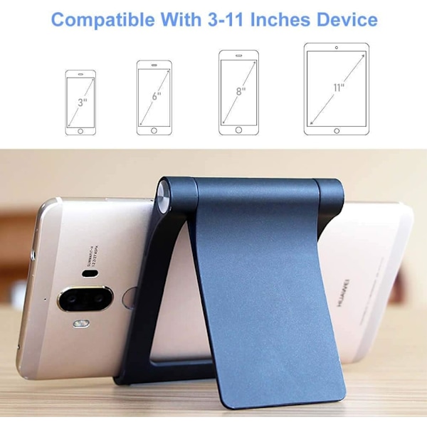 360° foldbart telefonstativ (sort)