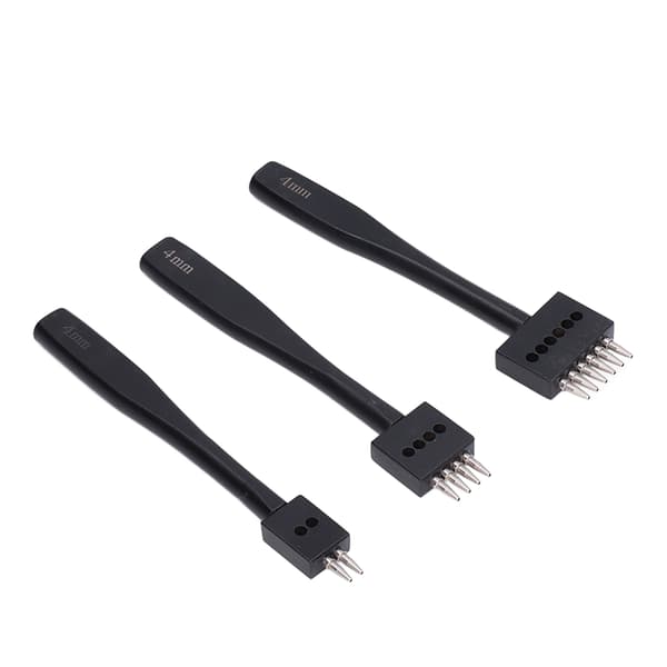 3 Pcs Punch Tool Set for Quick Punching in Various Sizes, High-Strength Professional Design, DIY Leather Row Punch Tool 4mm