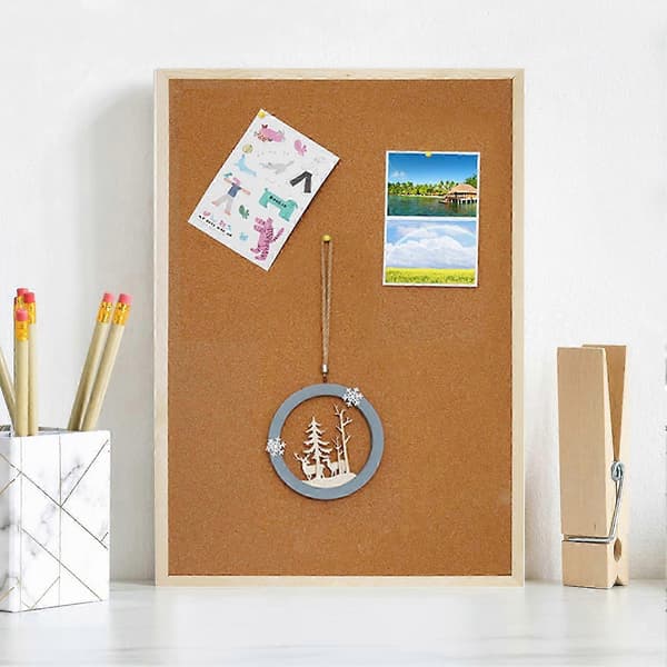 1 Set Cork Bulletin Board Durable Versatile Wooden Frame Cork Board for Notes Messages Pictures Memos S S