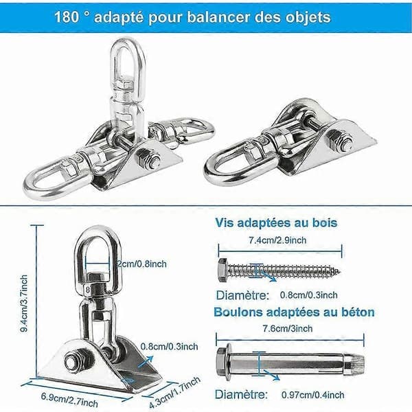 Heavy Duty Ceiling Hook, 500KG Hanging Chair Mount Stainless Steel 360° Rotation Ceiling Hook Bracket for Swing, Hammock [Db]