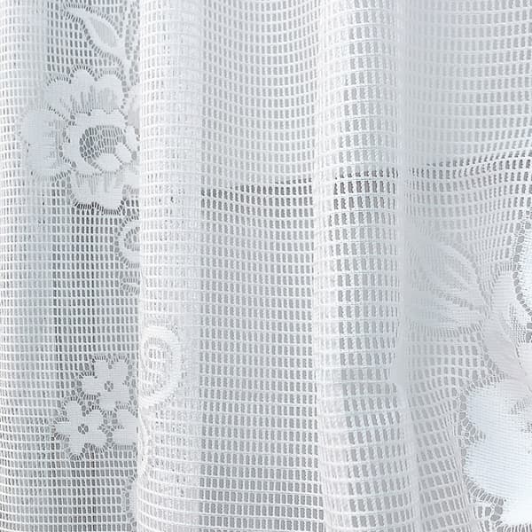 Sheer Curtain Valance, Short, Transparent, Adjustable, for Kitchen (White)