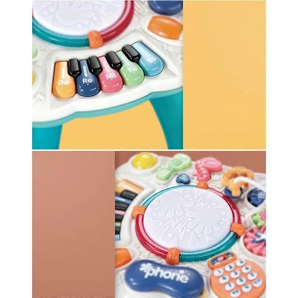 12.99x12.99x12.59' Musical Activity Table for Early Education Infants Blue