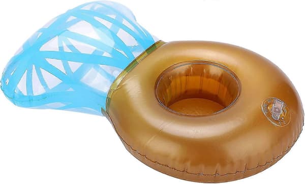 Flydende Coaster, Oppustelig Drikkeholder Pool PVC Diamantring 6 stk Til Pool Til Vandfest