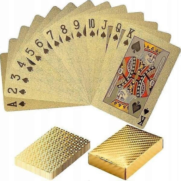 24k Gullfolie Pokerspillkort Med Matchende Eske