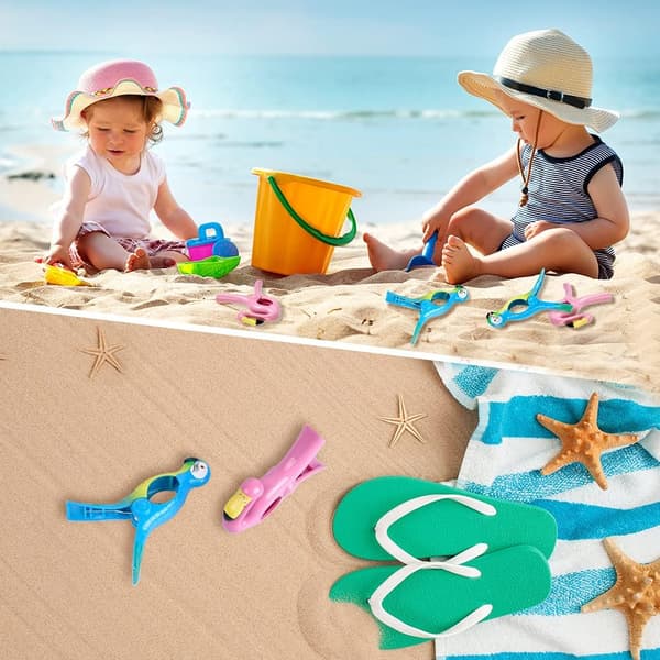 Strandhåndkleklemmer, store plastklemmer til strand