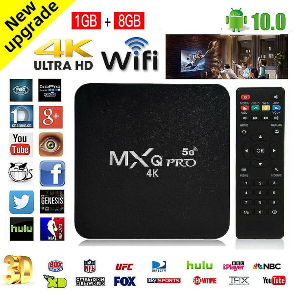 Storbritannien 2023 Ny X98q TV-box Android 11.0 4K UHD Wifi 16GB/8GB 5G Set Top Player HDMI 5 Fjärrkontroller