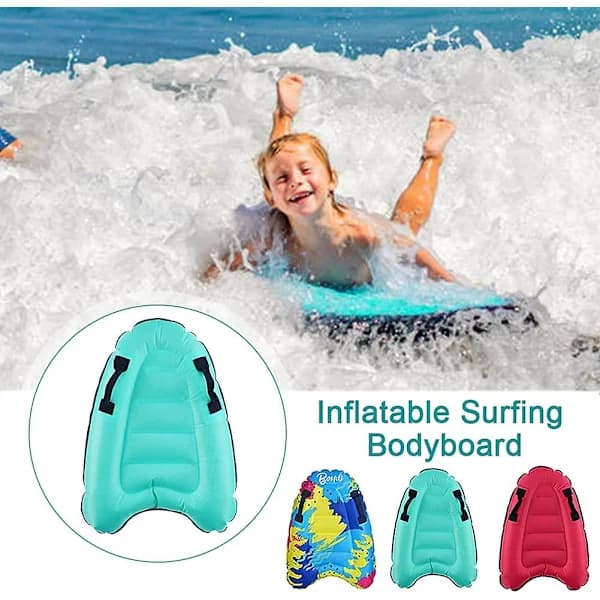Inflatable Surfboard with Handles, Swimming Floating Surfboard, Auxiliary Mat, Mini Pool Float, Beach Board for Kids, Adults, Swimming Beginners