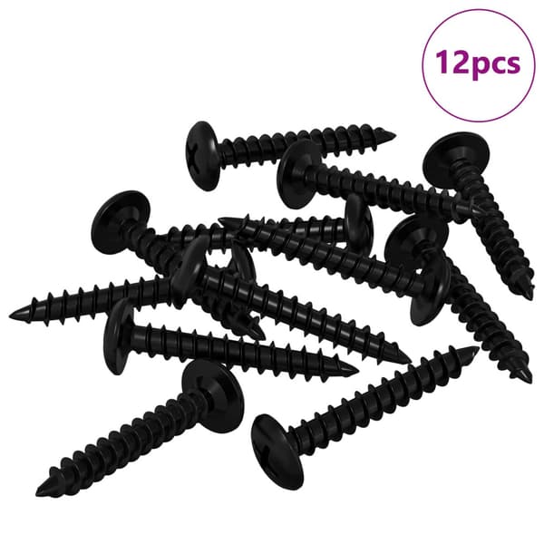 Selvskærende søm 12 stk. Sort 4 x 25 mm Stål