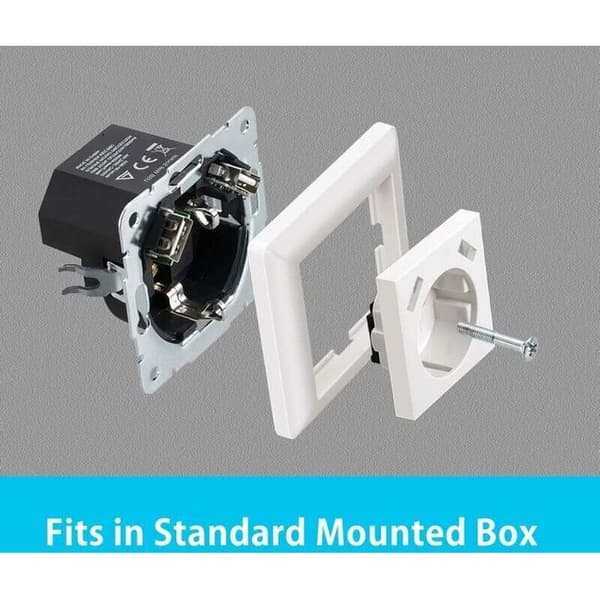 2 sockets with USB port (max. Flush-mounted wall socket with USB port White System 55 Glossy white, by