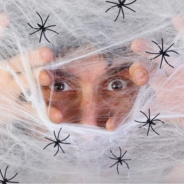 200g Halloween-dekorasjon lysende edderkoppnett bomull lysende edderkopp
