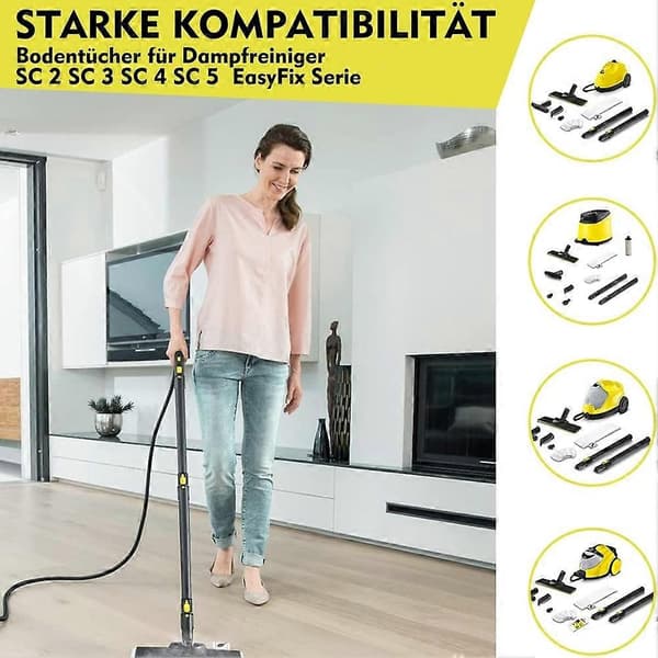Mikrofiberkludssæt til Kärcher damprenser EasyFix SC 1, SC 2 (FMY) Som vist As Shown