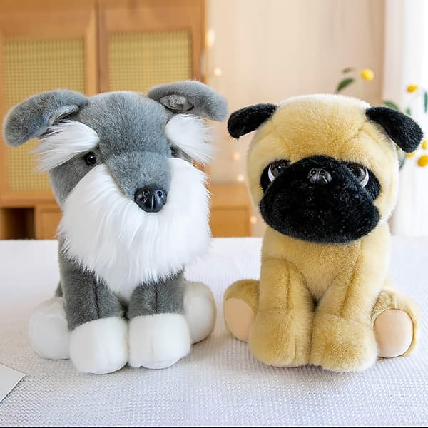 21 cm kosedyr kastepledd liten dukke, myk fluffy valp