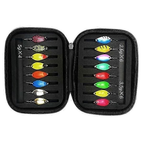 Trout Spinner Blinker Lure 16pcs 2.5g 3.5g 5g Spoon Fishing Bait Set