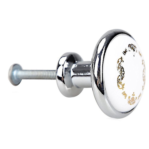 5X Ceramic Wardrobe Drawer Cabinet Pull Handle Knob (Silver)