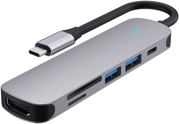 USB C HDMI Hub, Ms Lula 6-in-1 USB C Hub Adapter with 4K at 30Hz