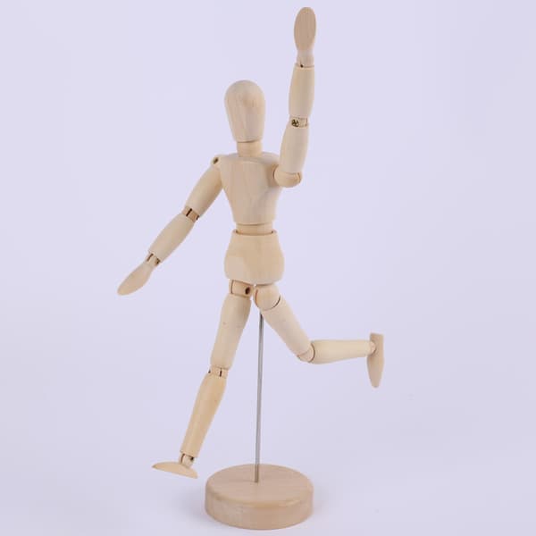 Kunstnerdukke, ornamentmodel med stativ, bevægelig leddokke, kunst