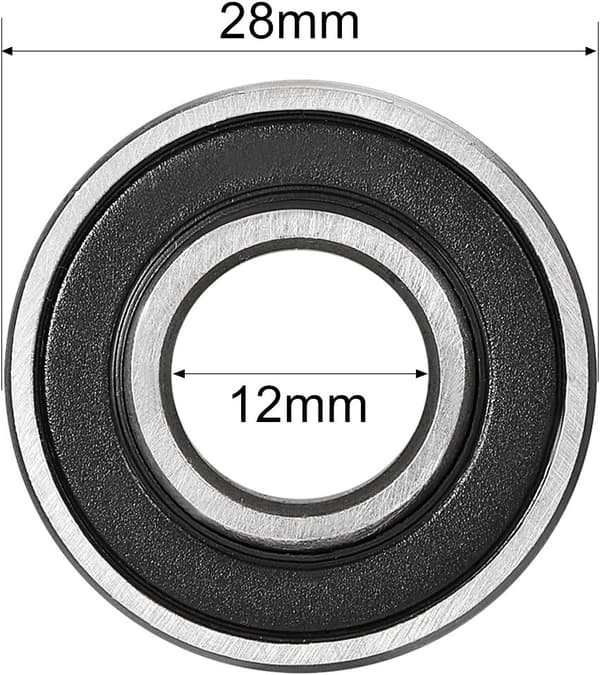 4 stk. 6001-2RS Dobbeltforseglede kuglelejer 12mmx28mmx8mm Kulstofstål