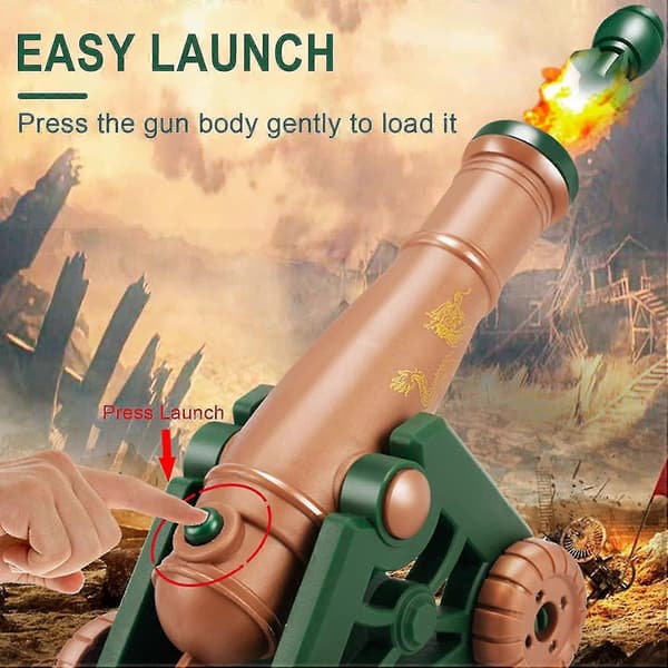 Mini Artillery Battery Toy Simulation Cannon Soft Bomb Gun Children's Bazooka Mortar Ornament