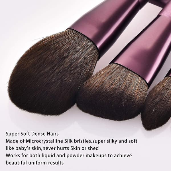 12 Makeup Brush Set, High-Quality Synthetic Foundation Powder Concealer Eyeshadow Makeup Brush Kit (Light Purple, Microcrystalline Silk)