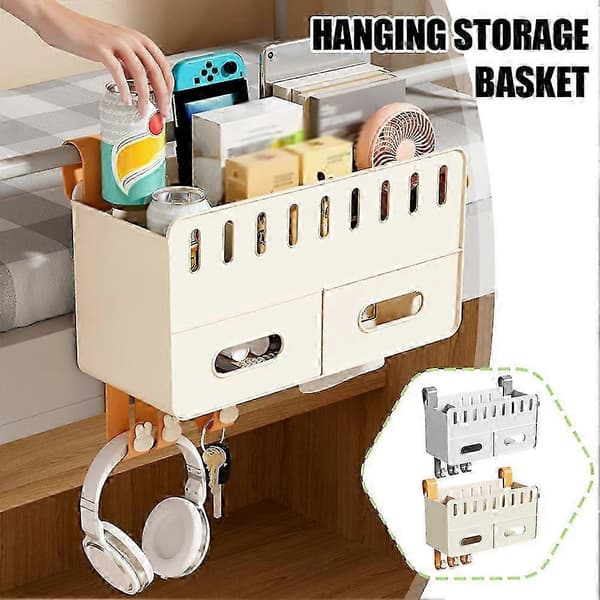 2025 Bedside Table Multifunctional Shelf Bed Hanging Bedside Basket Hooked Storage Basket