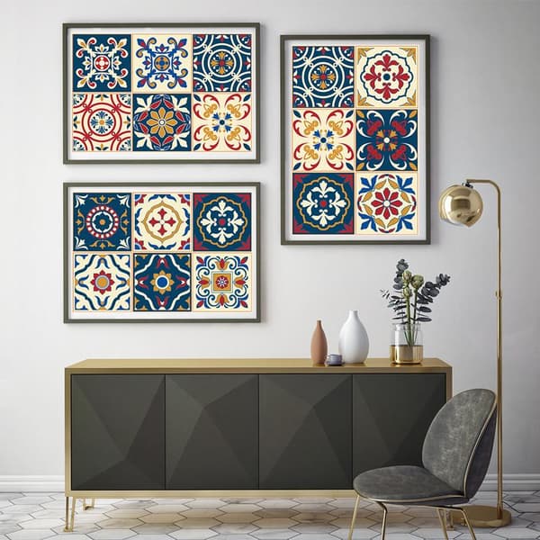 16 st 15x15cm Victorian Patterned Self-Adhesive Tiles Waterproof for Kitchen