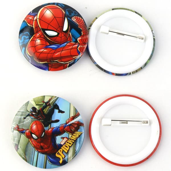 12-pakke runde Spider-Man-knappnålsmerker