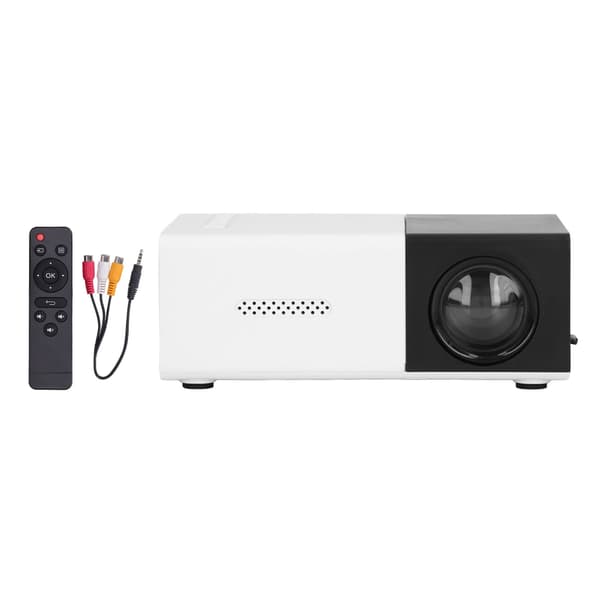 Mini Projector Built-in Speakers Diffuse Reflection Imaging Black 1080P Portable Movie Projector 100‑240V US Plug