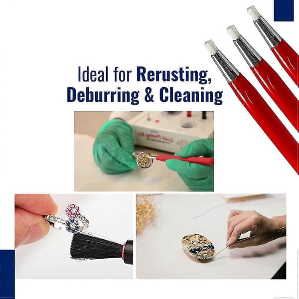 Fiberglass Scratch Brush Pen 3pcs Jewelry, Watch, Coin Cleaning, Electronic Applications, Rust Removal