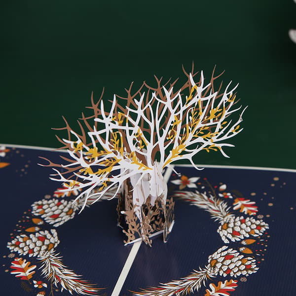 3D julekort, pop-up julekort, tredimensjonale brettede julekort (juleelg)