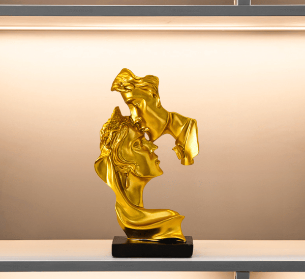 Dekorativ skulptur statue kunst, dypt kyss - gull moderne luksus L