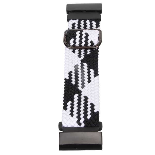 Nylon Urrem Udskiftning Elastisk Åndbar Væv Justerbar 26 mm Spænde Urrem til Vertix 2 Sort Hvid_tfrf