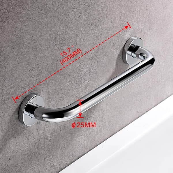 180° Dusjhåndtak 32 CM, Baderomshåndtak, Krom, Rustfritt Stål, Sølv