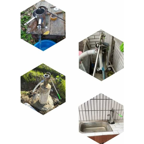 Manuell vattenpump Rak rör Tryckbrunn Rostfritt stål Vattenpump Omröring Hushållsvattenpump Brunnsvattenpump Manuell pumpning Vatten sug