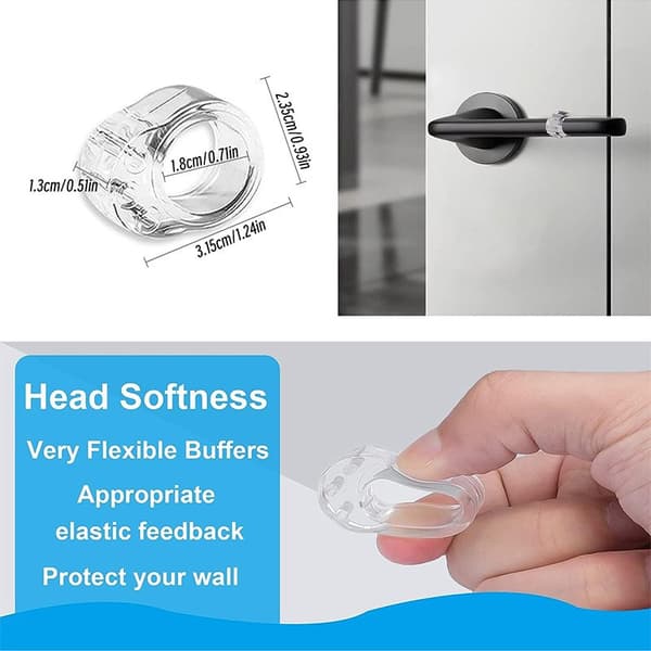 Silicone Door Stop Bumper Protector Wall Shield 12-Pack For Interior Doors Furniture Protection