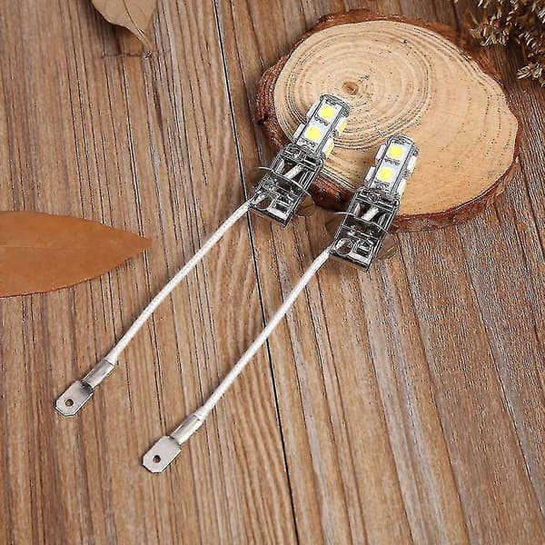 9smd, 2x H3 5050 Hvit 9 Smd Led Xenon Dc12v Bil Tåkelys Lampe Led Lamper 6