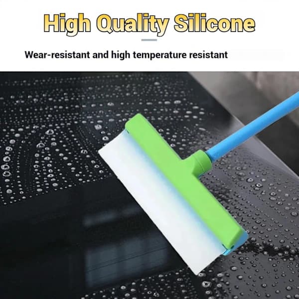 Silicone Window Squeegee with Ergonomic Non-Slip Handle and Streak-Free Blade for Windows, Mirrors, Shower Doors, Glass