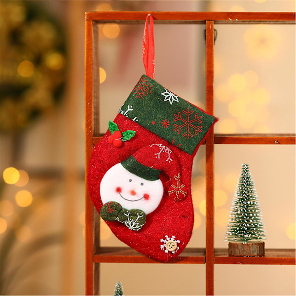 Retro Christmas Socks Gift Bag Christmas Candy Bag Stereo Gift Socks