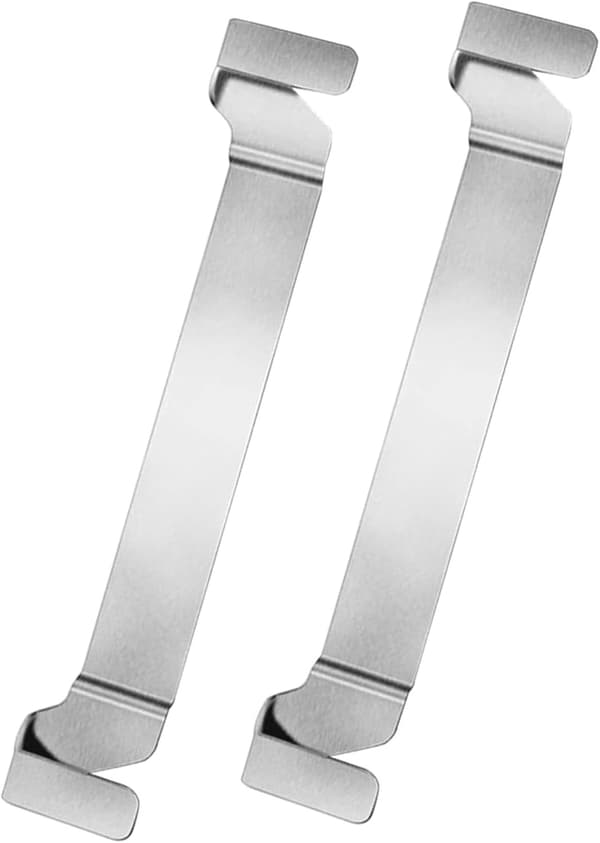 2 stk. grillspatelholder i rustfrit stål med kroge til flade grillplader og grilltilbehør til pladsbesparende opbevaring -